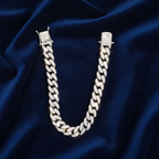 925 Silver Moissanite Cuban Link Bracelet at Flawless Jewelry