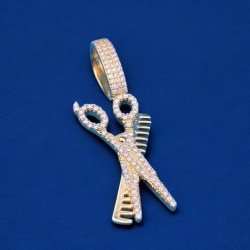 925 Silver Moissanite Barber Clipper Pendant 0.91 CTW at Flawless Jewelry