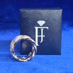 925 Silver Moissanite CUSTOM Cuban Link Ring.