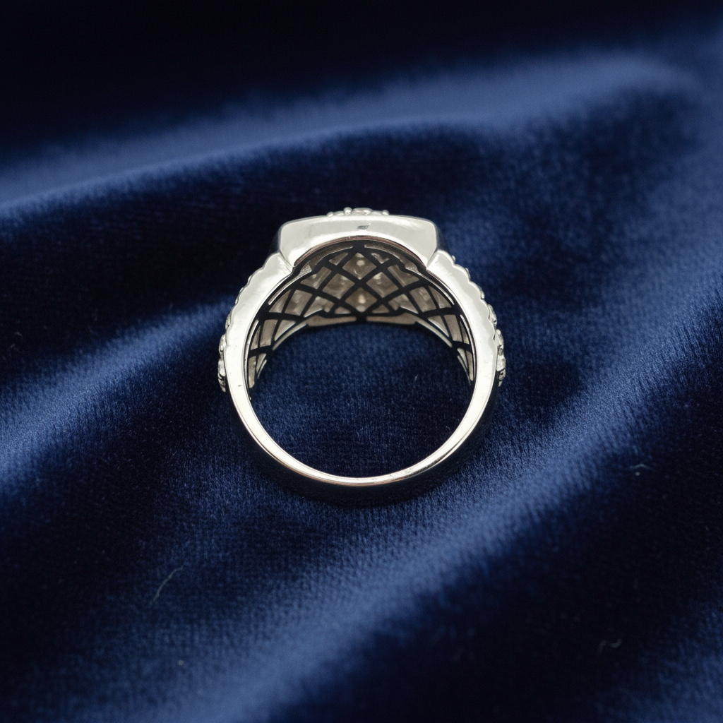 925 Silver Moissanite Ring at Flawless Jewelry