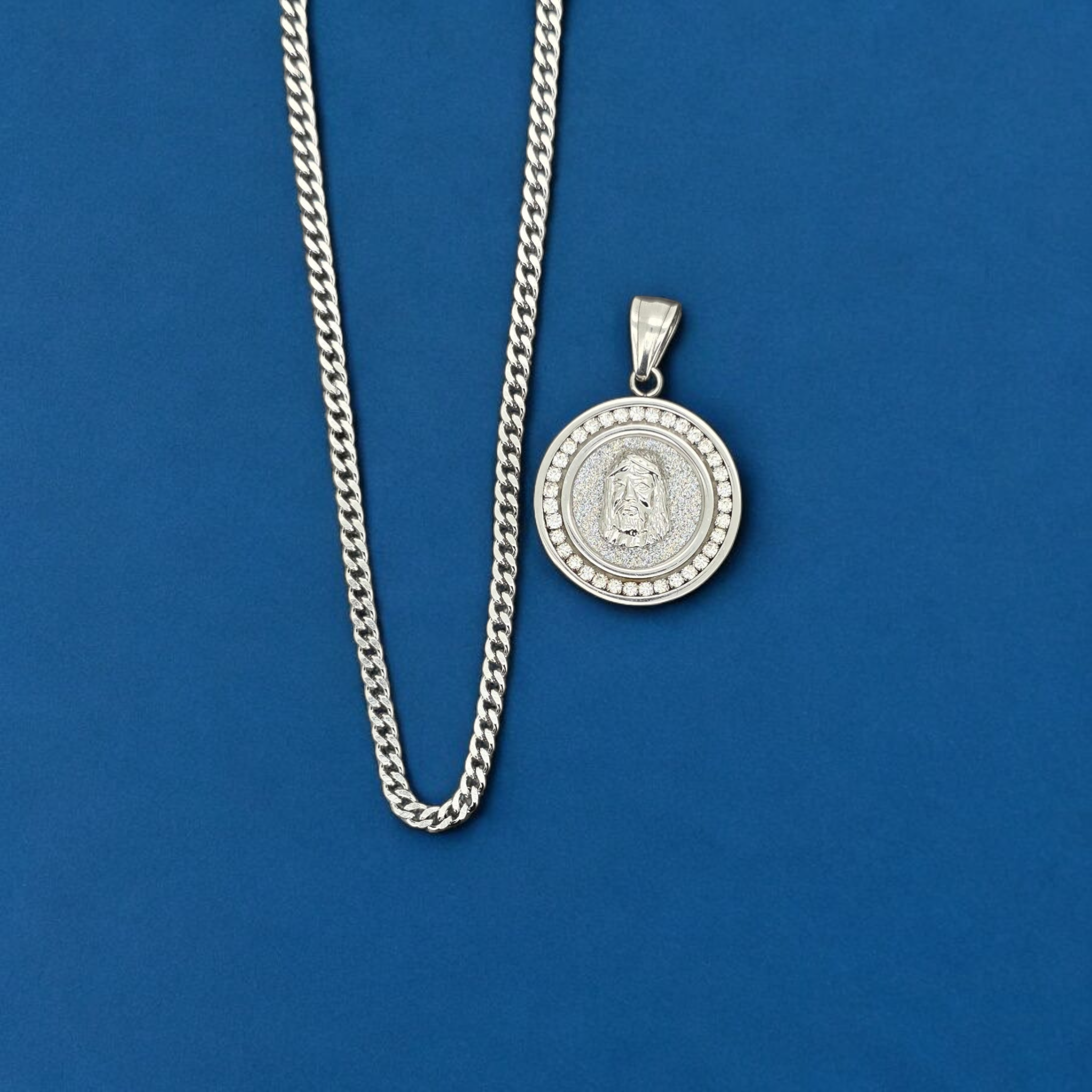 Stainless Steel Jesus Charm and Chain Combo 24''