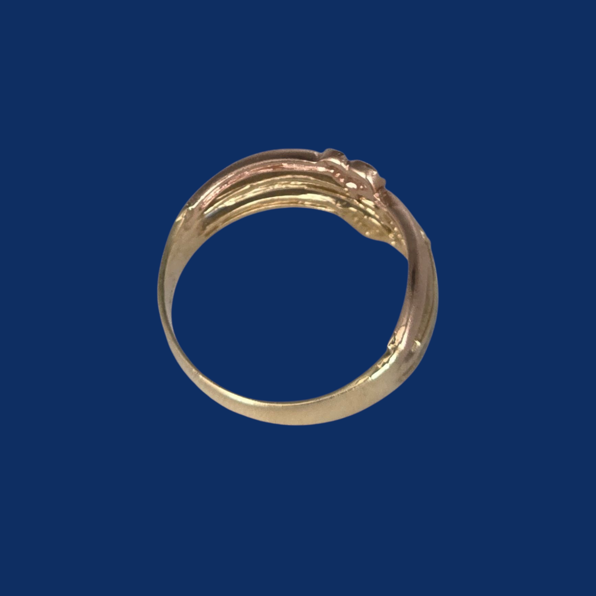 14K Gold 3 tone Heart Ring