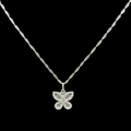 925 Silver Moissanite Butterfly Pendant with 18" Chain.