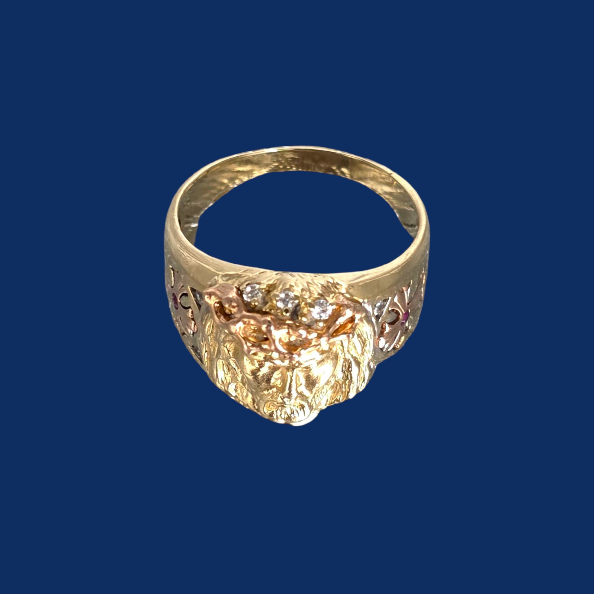 14K Gold Jesus Ring Mens