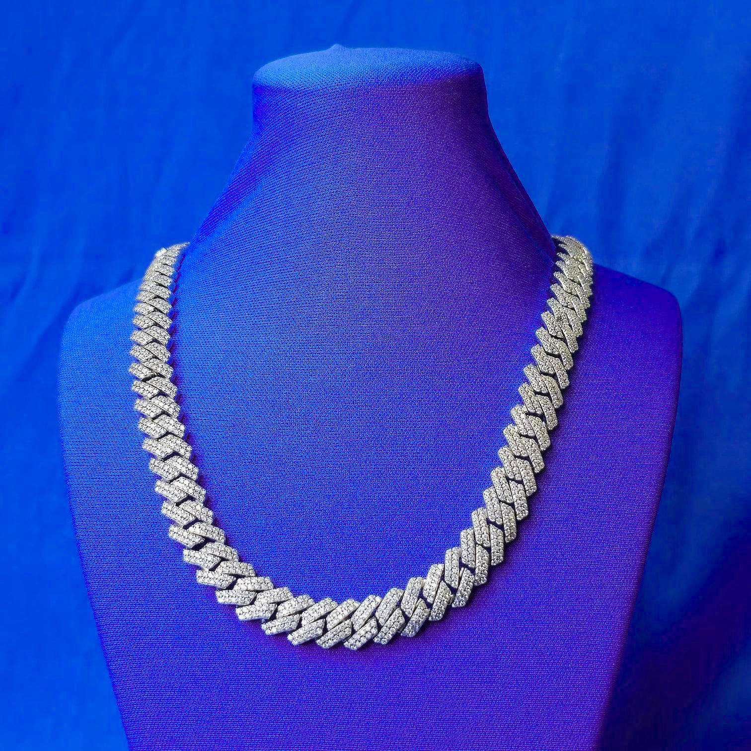 925 Silver Moissanite Curb Cuban Chain 10MM