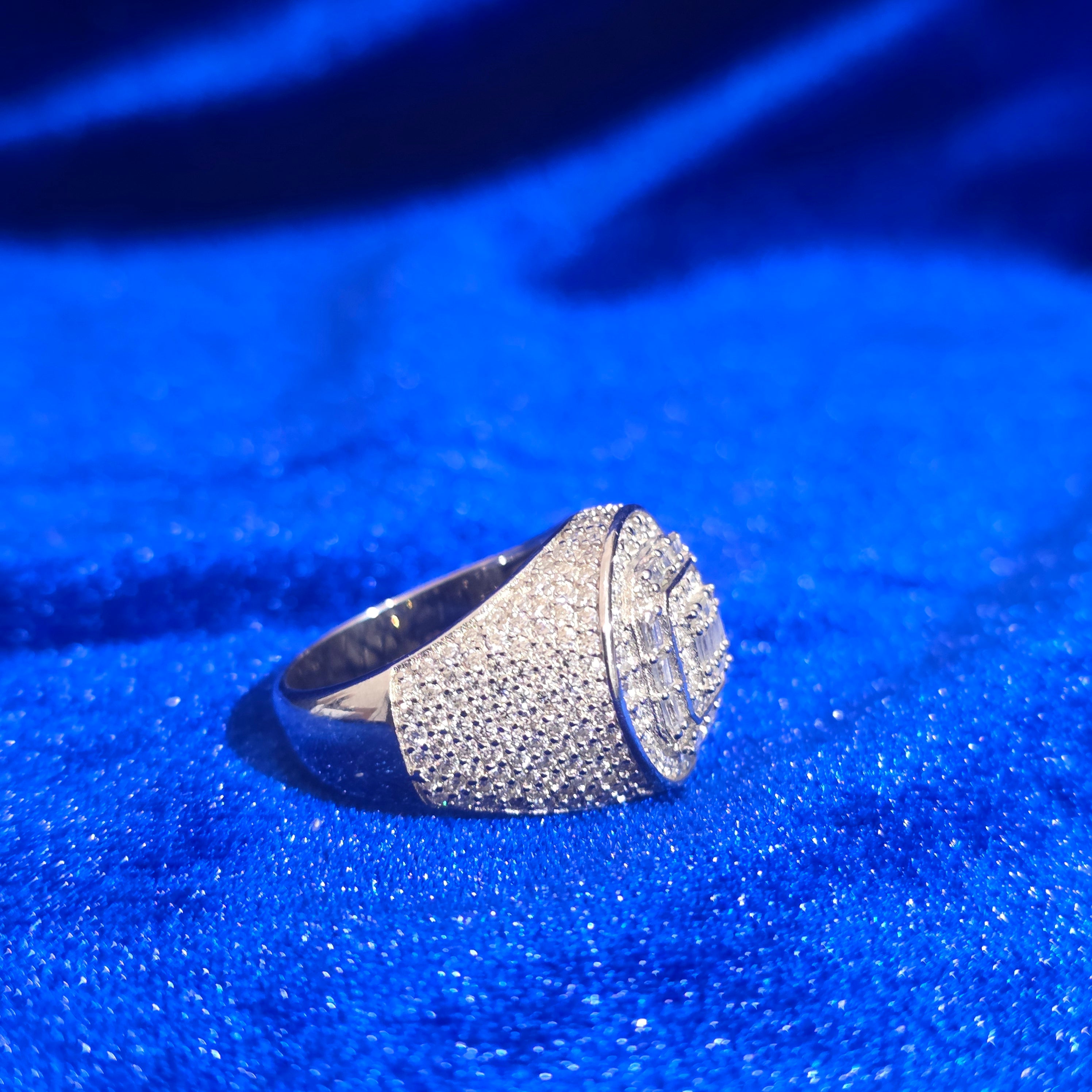 925 Silver Moissanite Signet Ring