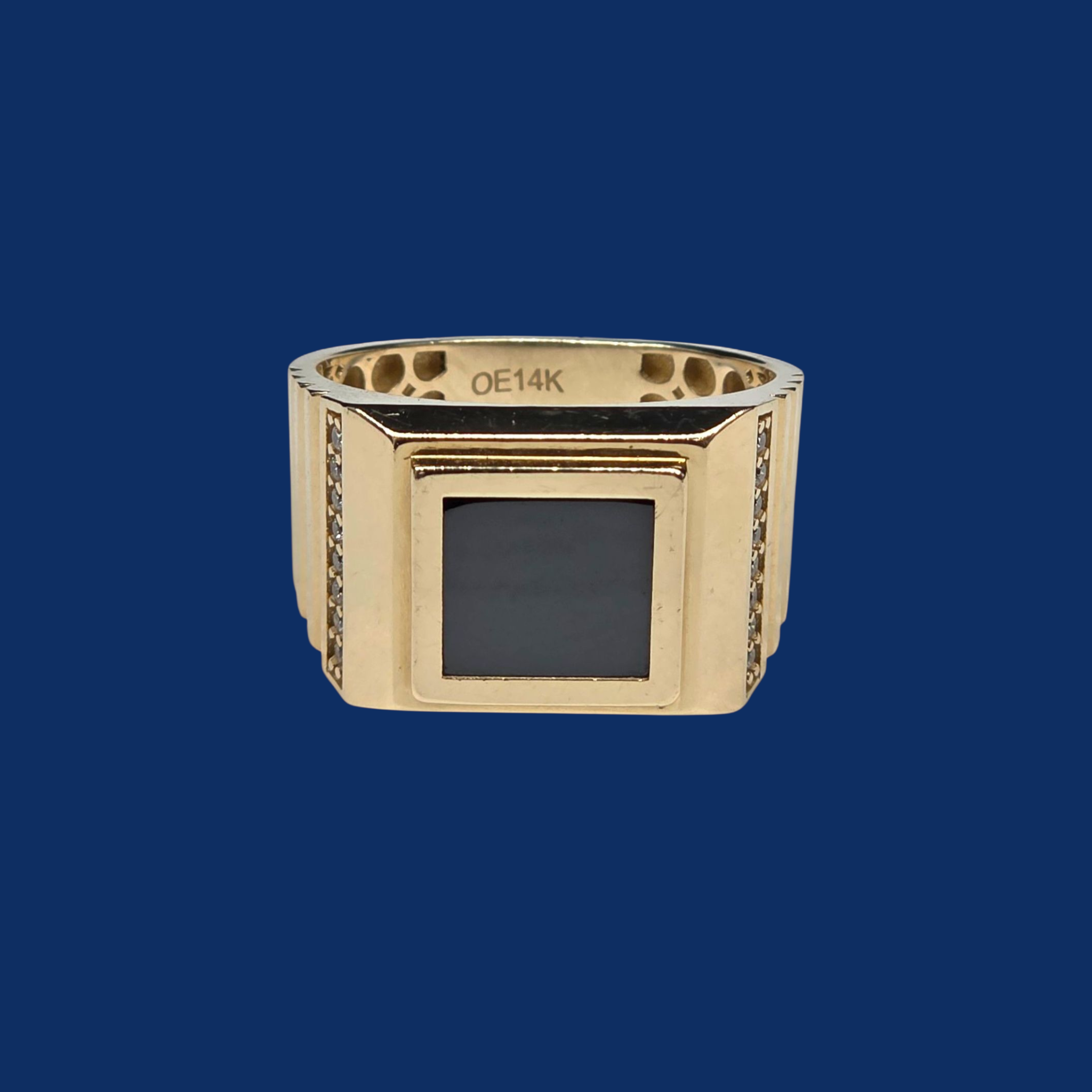 14k Gold Onyx Mens Ring