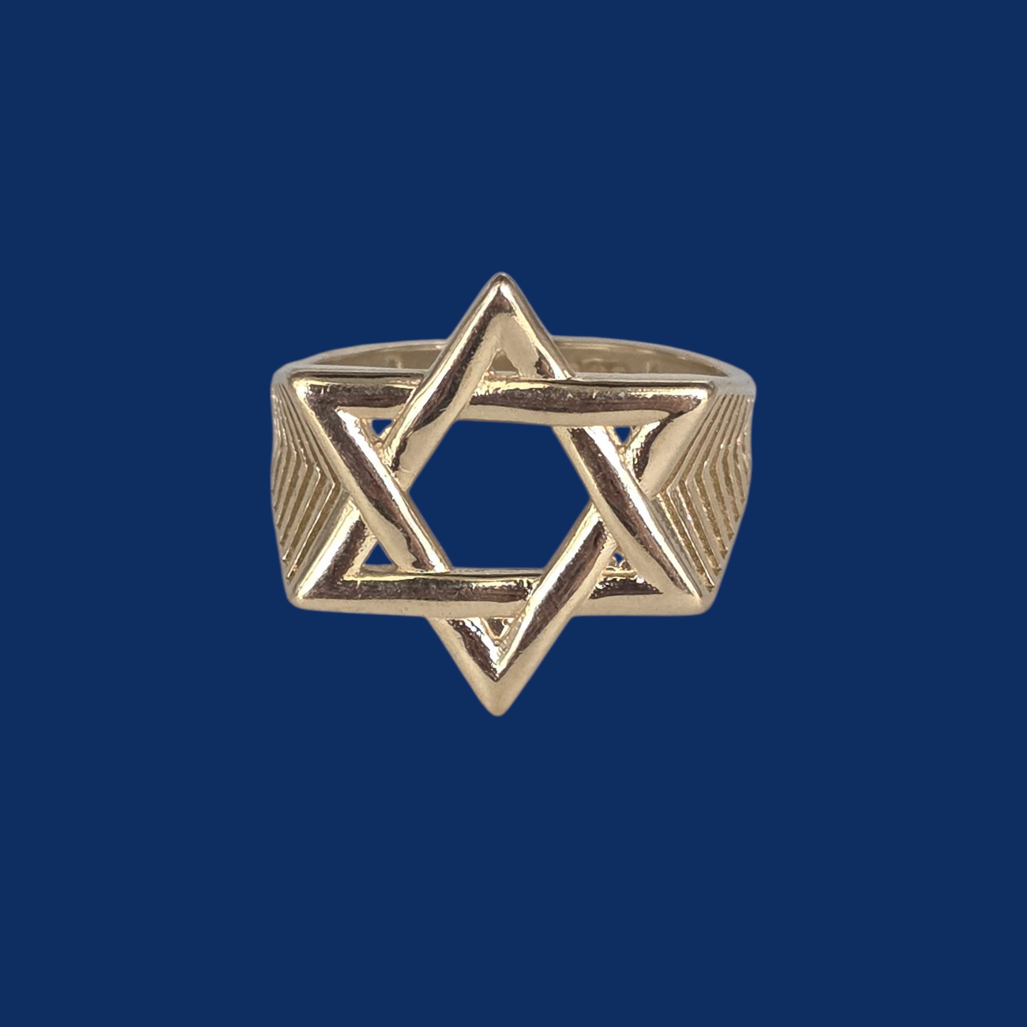 14K Gold Star Ring Mens