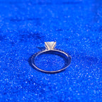 925 Silver Moissanite Heard Accented Ring 1.10 CTW