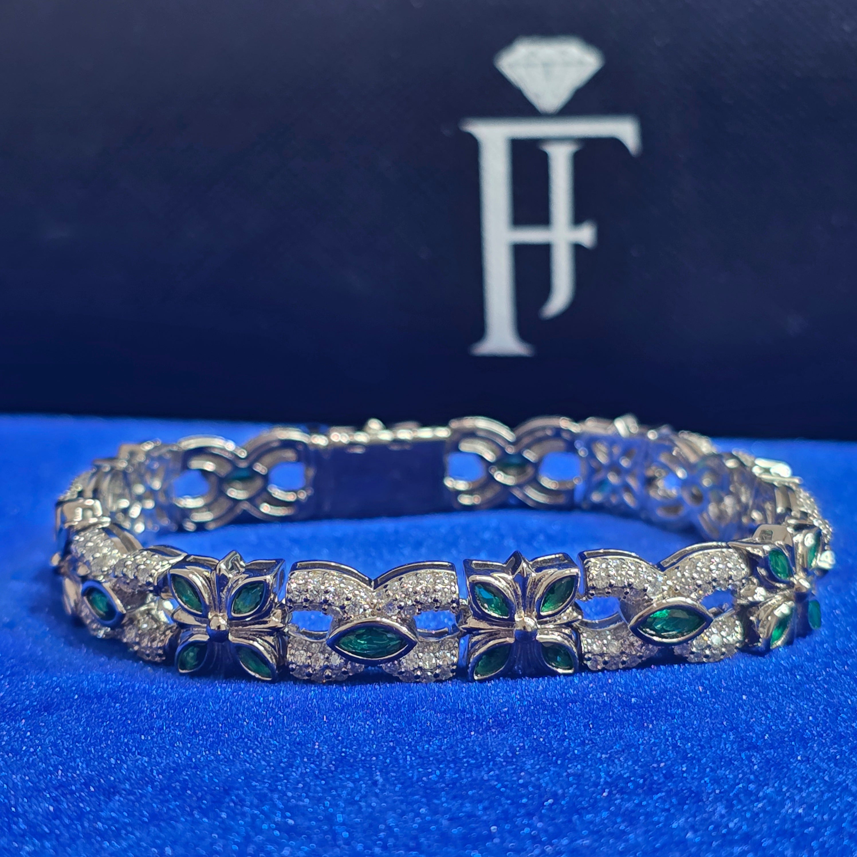 925 Silve Moissanite Colored Bracelet.