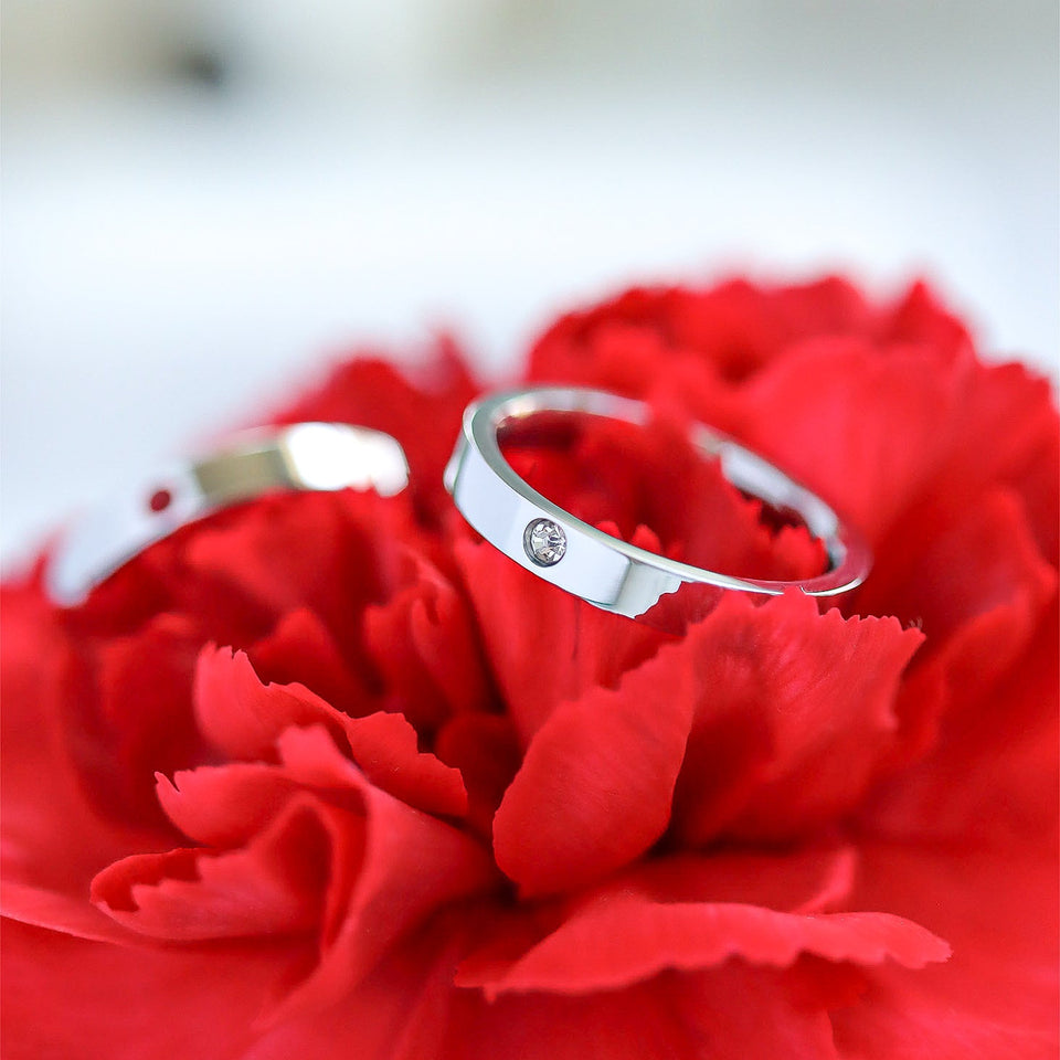 Stainless Steel Birthstone  Stacking Ring (Engravable)
