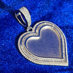 925 Silver Moissanite Memory Heart Pendent 3.0 CTW