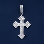 925 Silver Moissanite Spiritual Cross Pendant 1.05 CTW at Flawless Jewelry