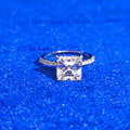 925 Silver Moissanite Princess Cut Accented Ring 3.28 CTW