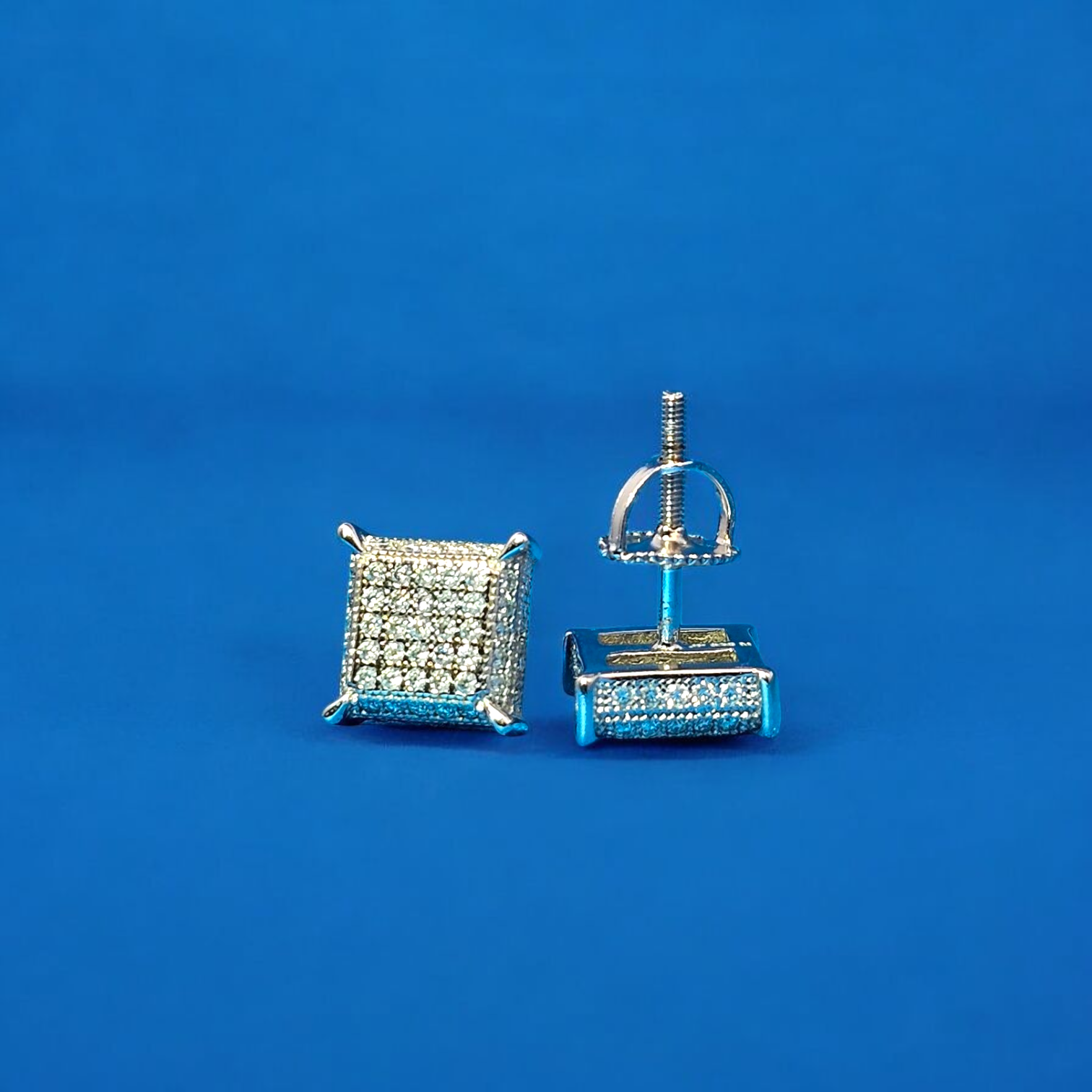 925 Silver Moissanite Square Earrings 0.34 CTW