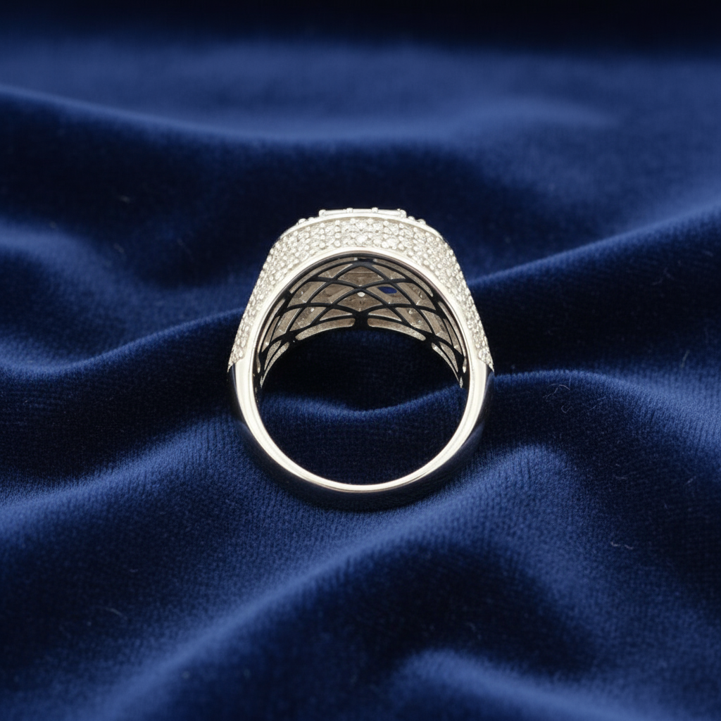 925 Silver Moissanite Signet Ring at Flawless Jewelry