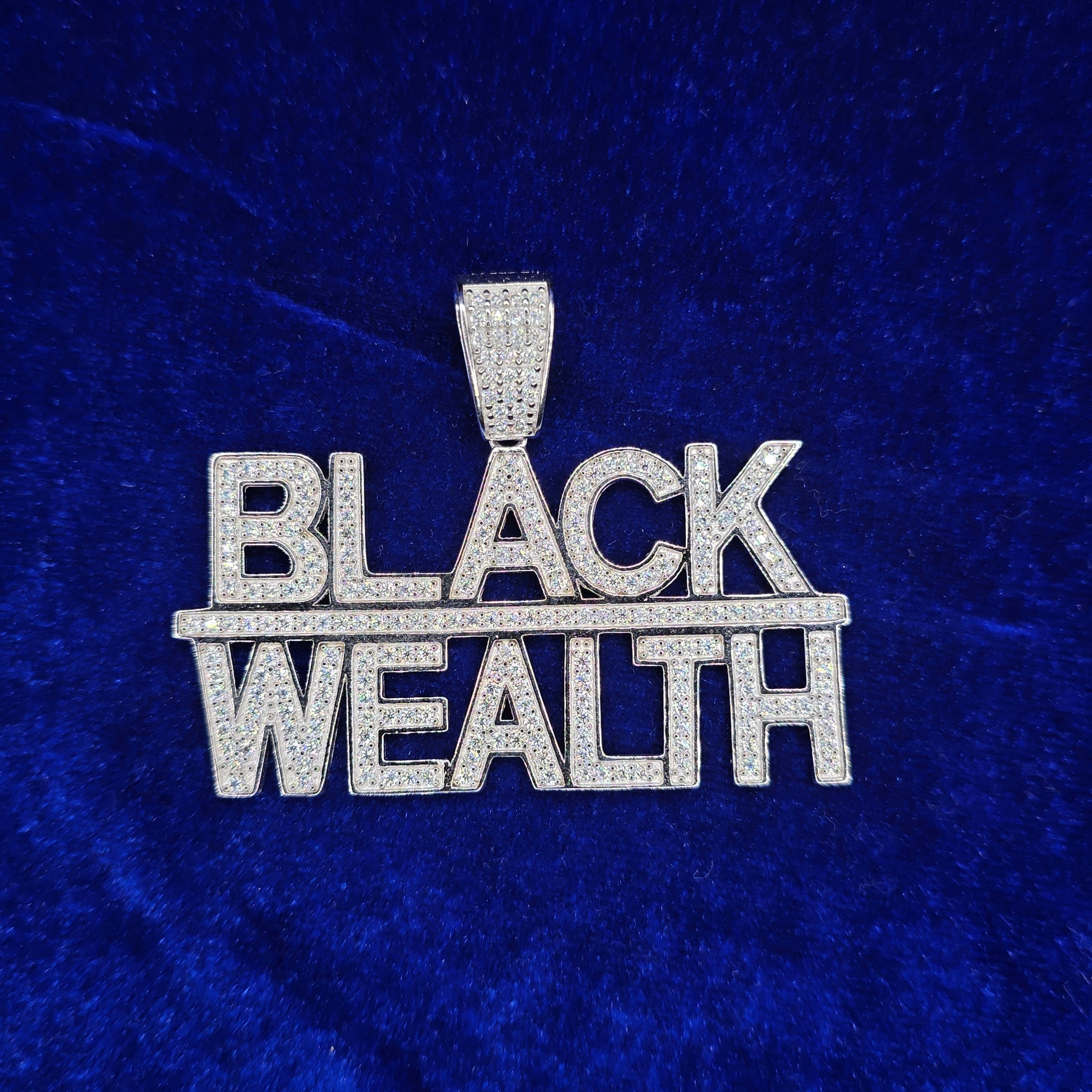 925 Silver Moissanite Custom Black Wealth Pendent