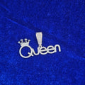 925 Silver Moissanite Custom Queen Pendent.