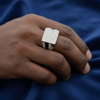 925 Silver Moissanite Square Ring