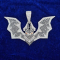 925 Silver Moissanite Custom BAT Pendent.