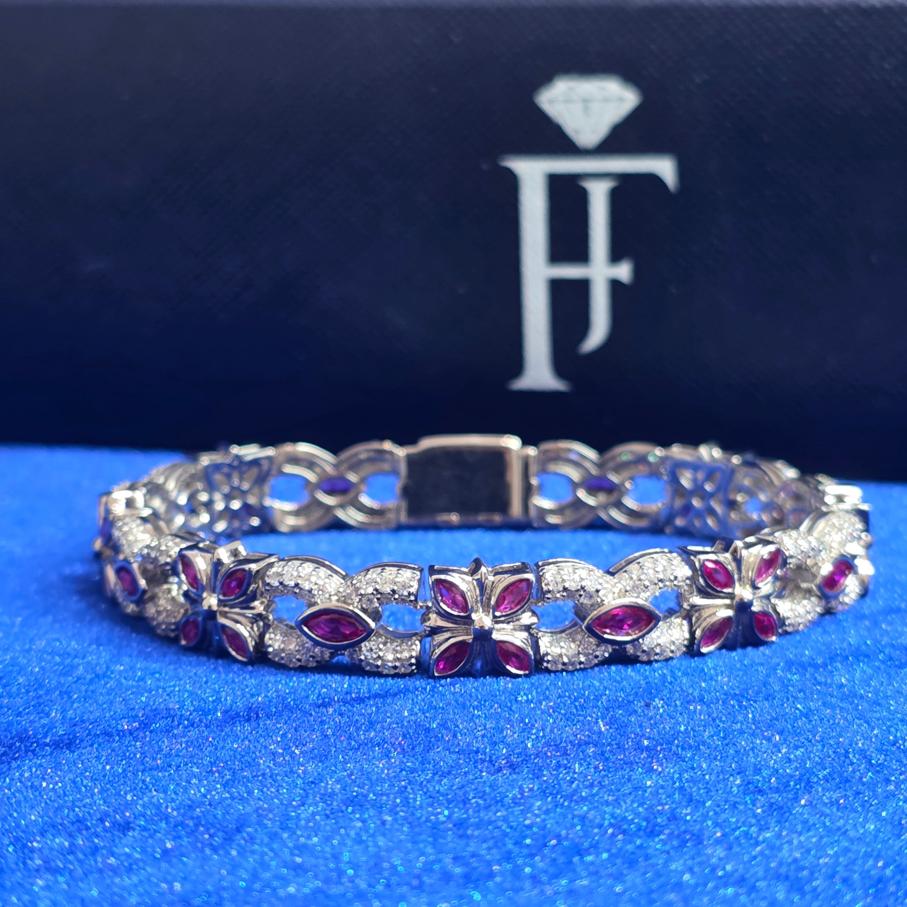925 Silver Moissanite Colored Bracelet.