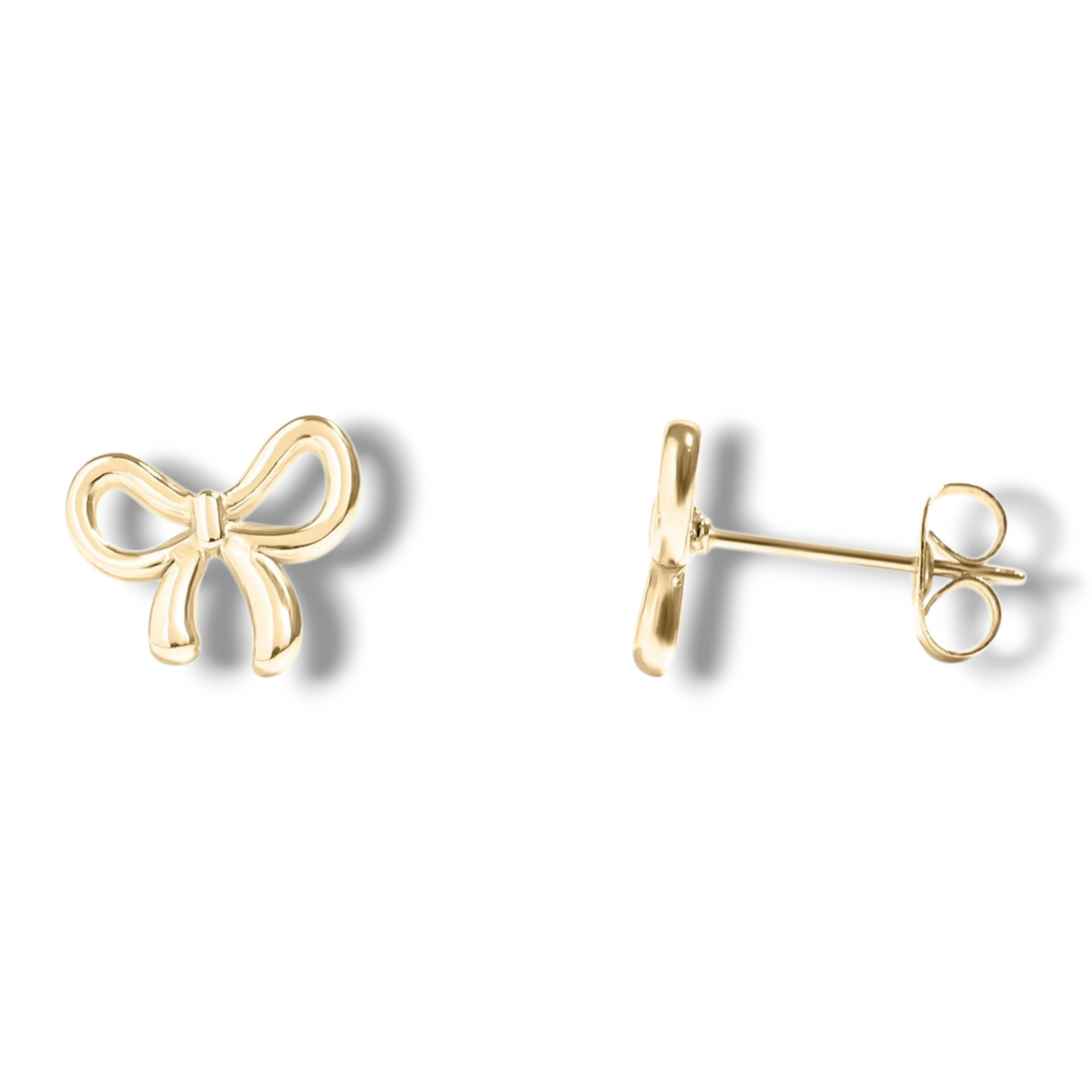 18K Gold PVD Stainless Steel Bow Stud Earrings