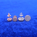 925 Silver Moissanite Round Earrings.