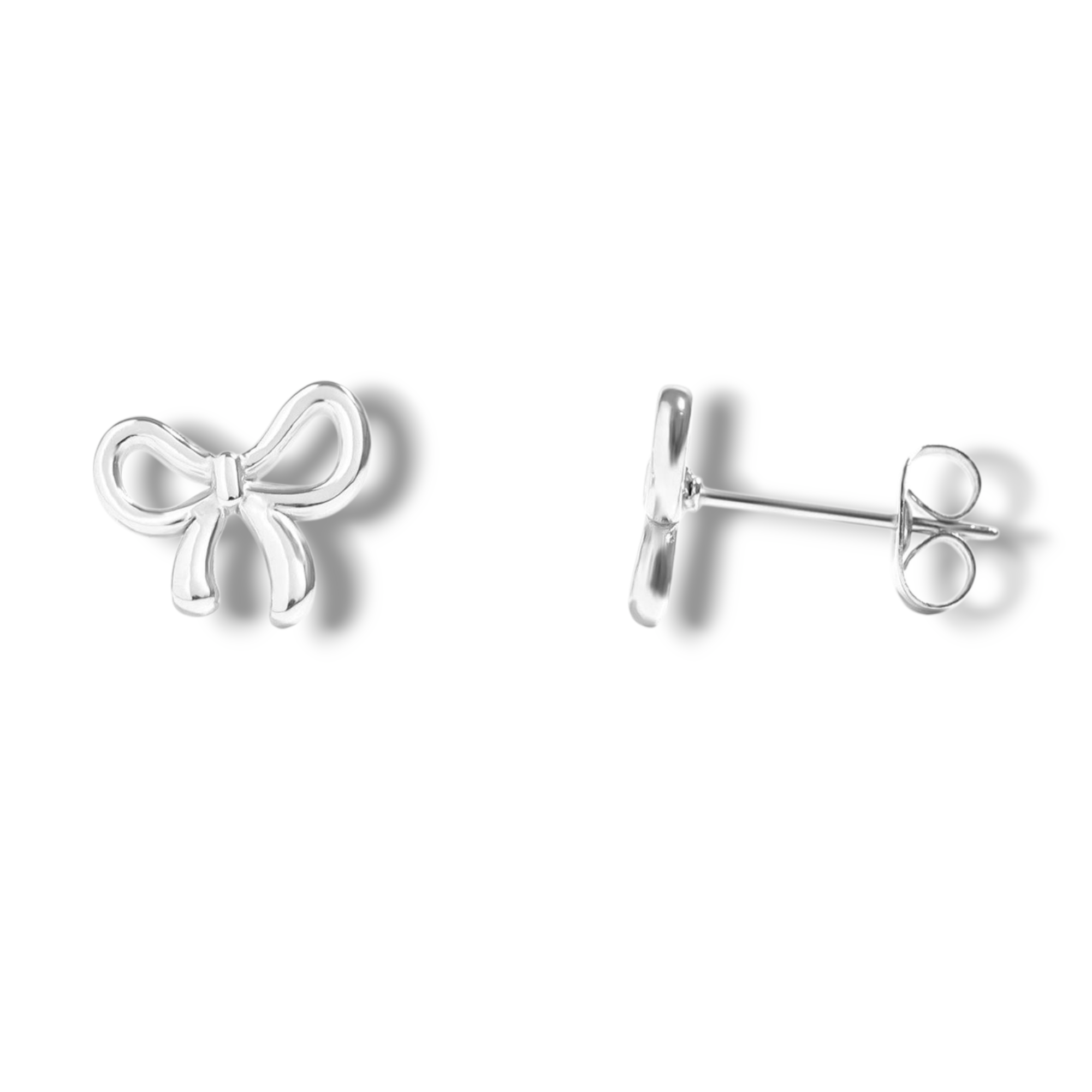 18K Gold PVD Stainless Steel Bow Stud Earrings