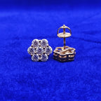 925 Silver Moissanite Flower Earrings.