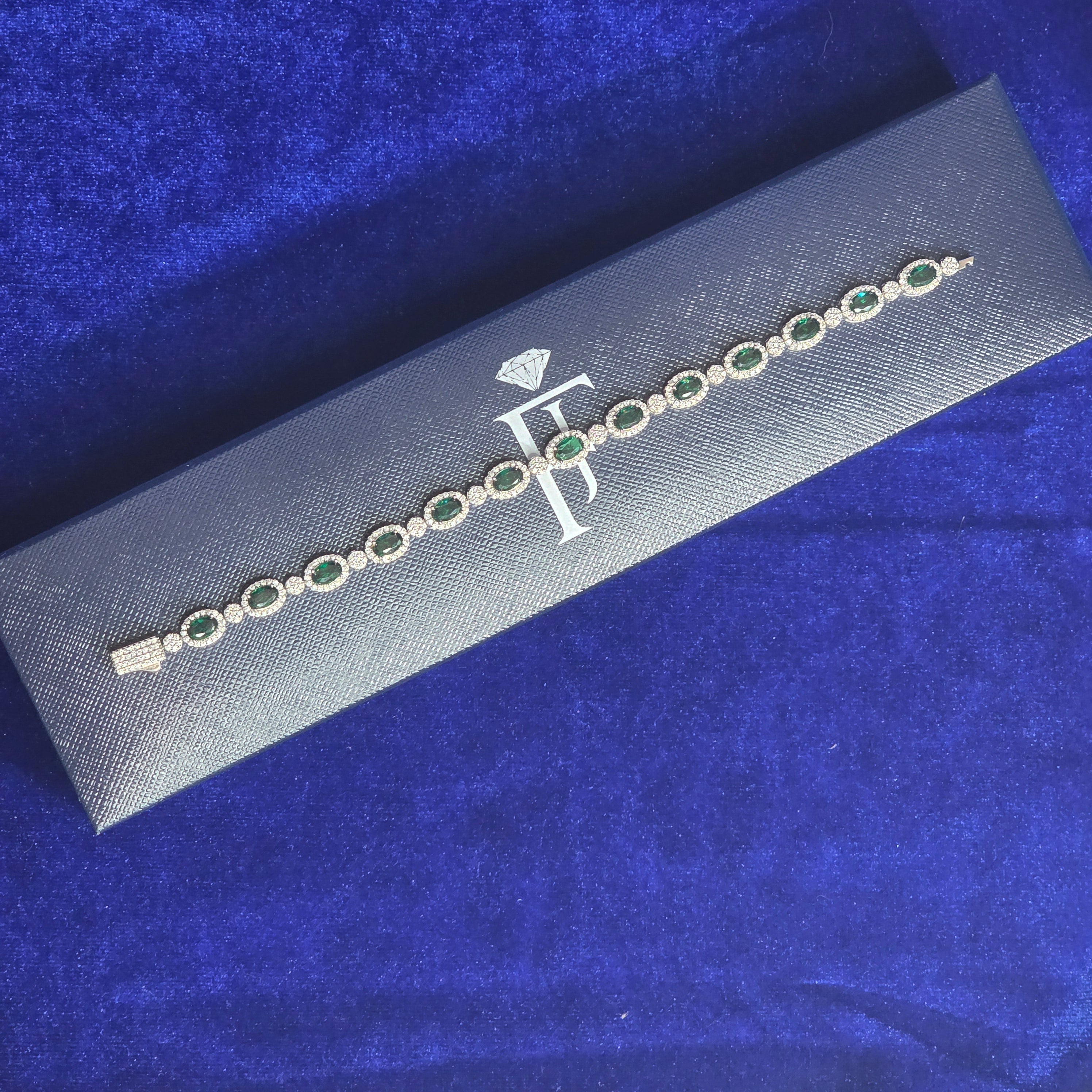 925 Silver Moissanite Colored Bracelet.