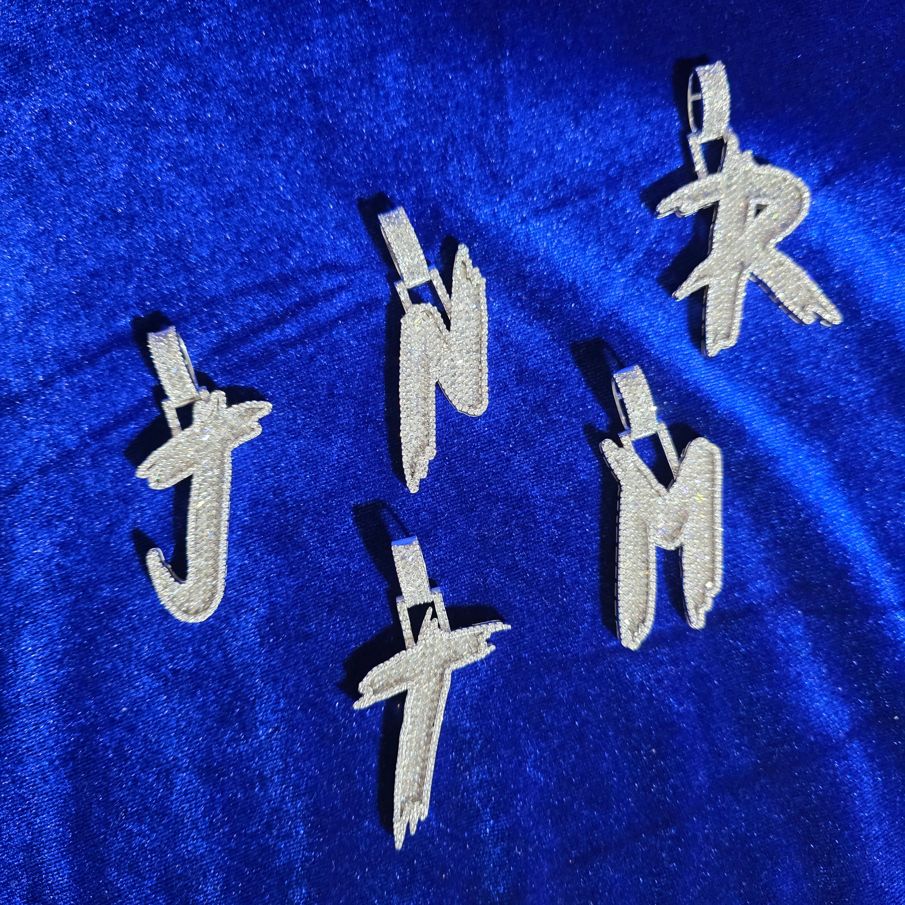 925 Silver Moissanite Initals
