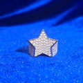 925 Silver Moissanite Star Ring