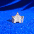 925 Silver Moissanite Star Ring