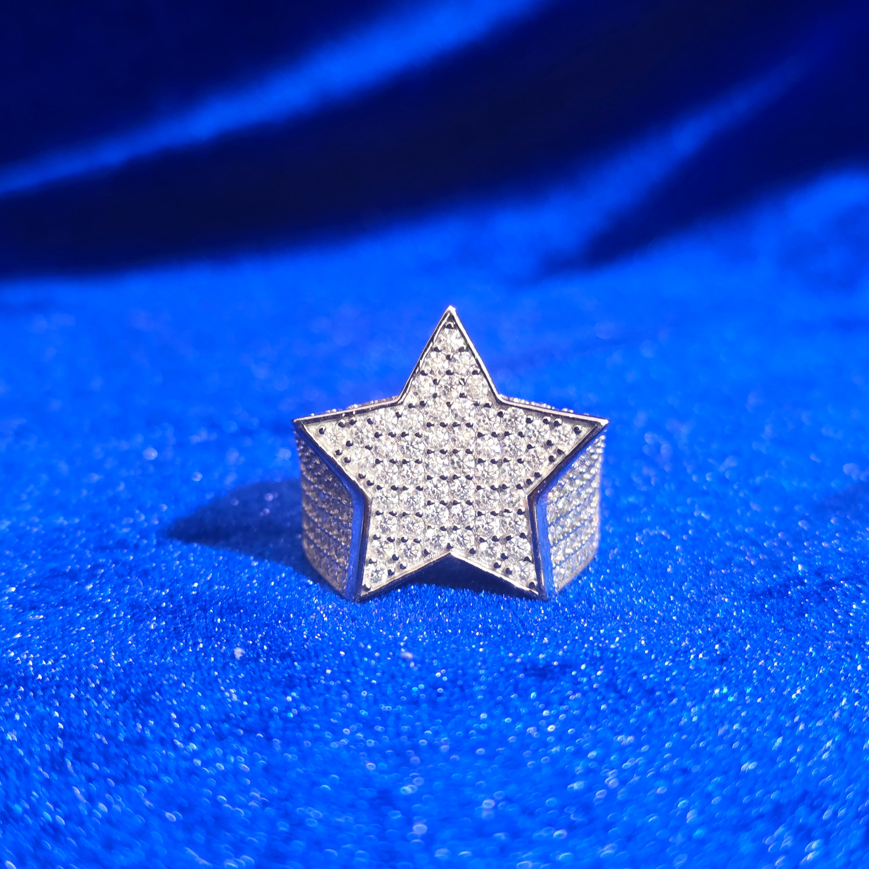 925 Silver Moissanite Star Ring