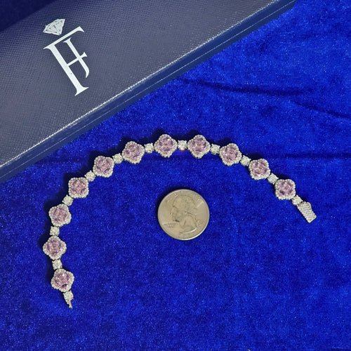 925 Silver Moissanite Colored Bracelet.