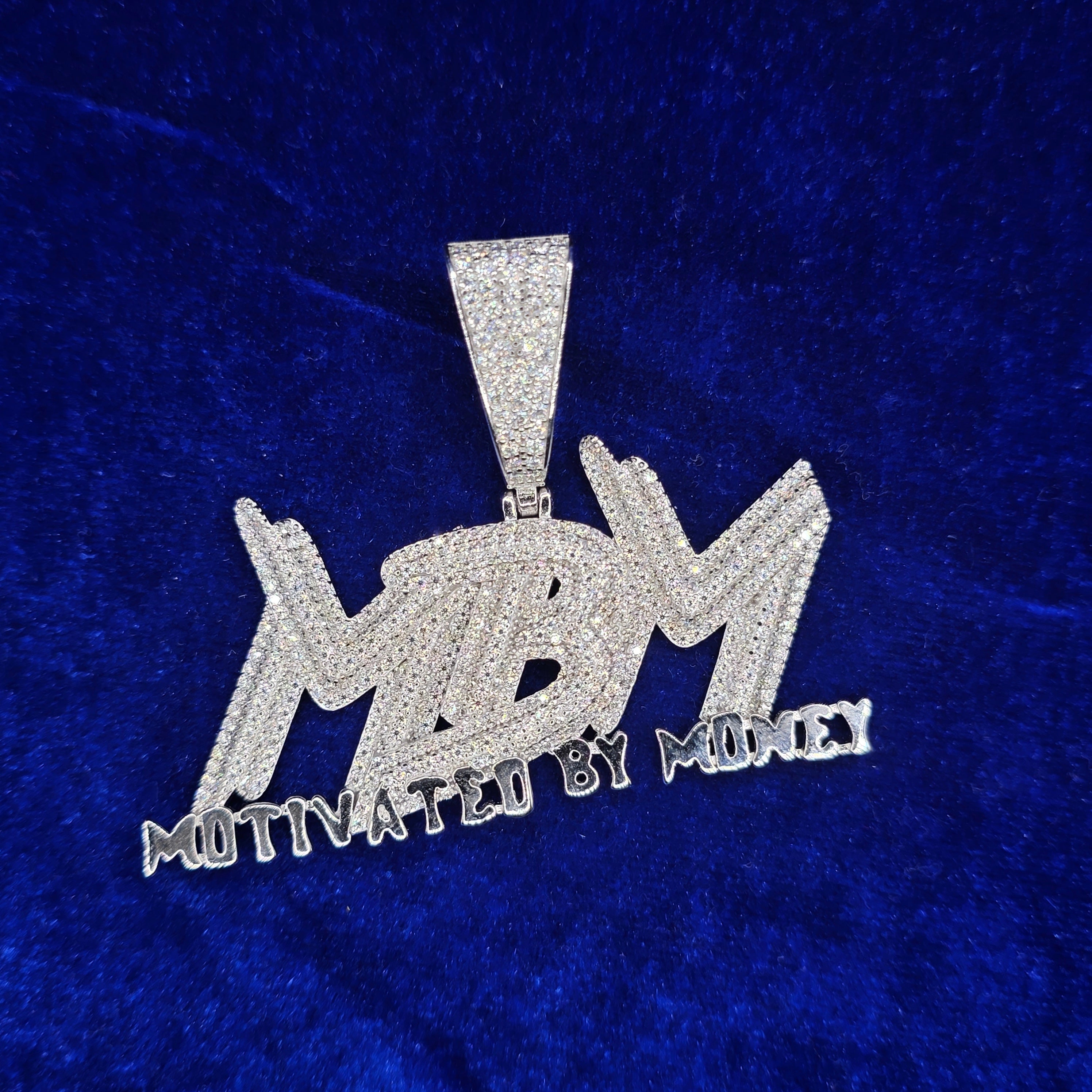 925 Silver Moissanite MBM Custom Pendent.