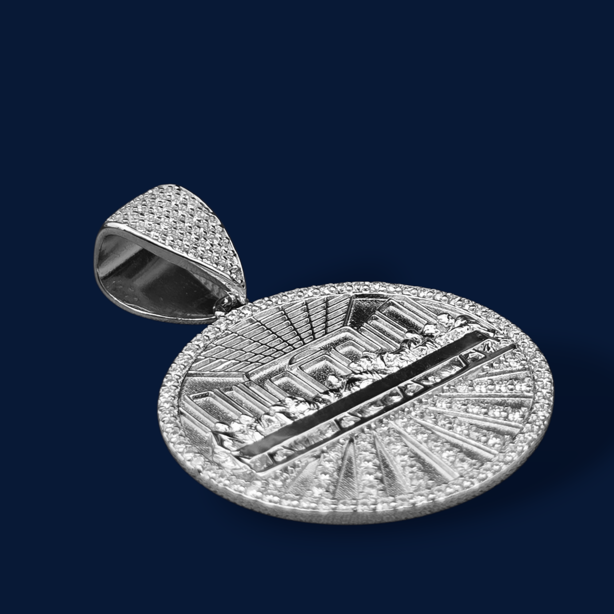 925 Silver Moissanite Last Supper Pendent 1.34 CTW