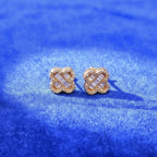 925 Silver Moissanite Clover Earrings. 10MM