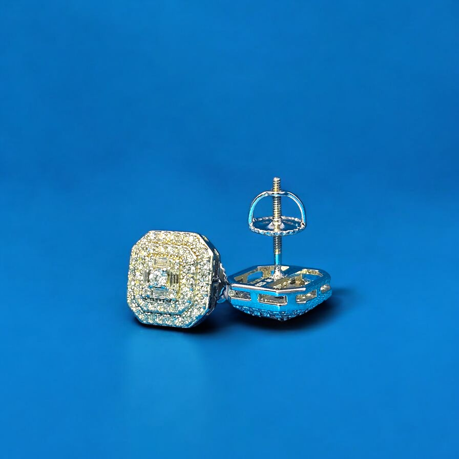 925 Silver Moissanite Square Earring 0.69 CTW