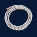 925 Silver Moissanite Tennis chain 2MM at Flawless Jewelry