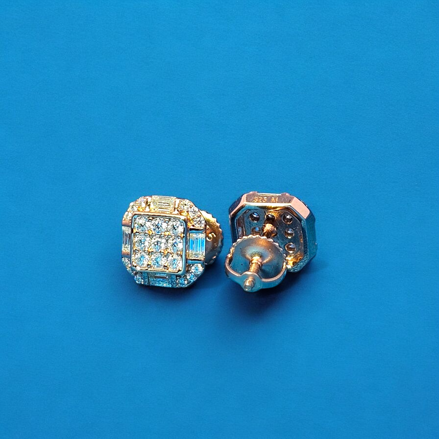 925 Silver Moissanite Square Earring 0.65 CTW