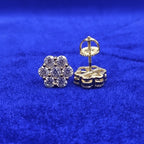 925 Silver Moissanite Flower Earrings.