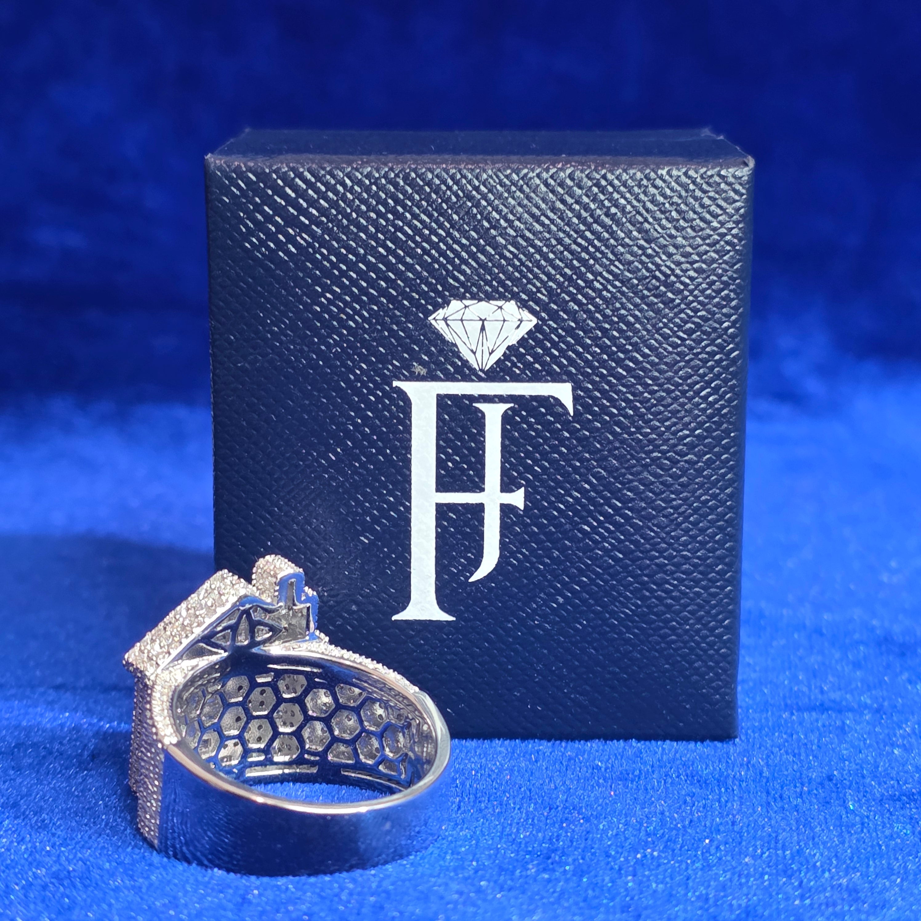 925 Silver Moissanite CUSTOM Trap House Ring.