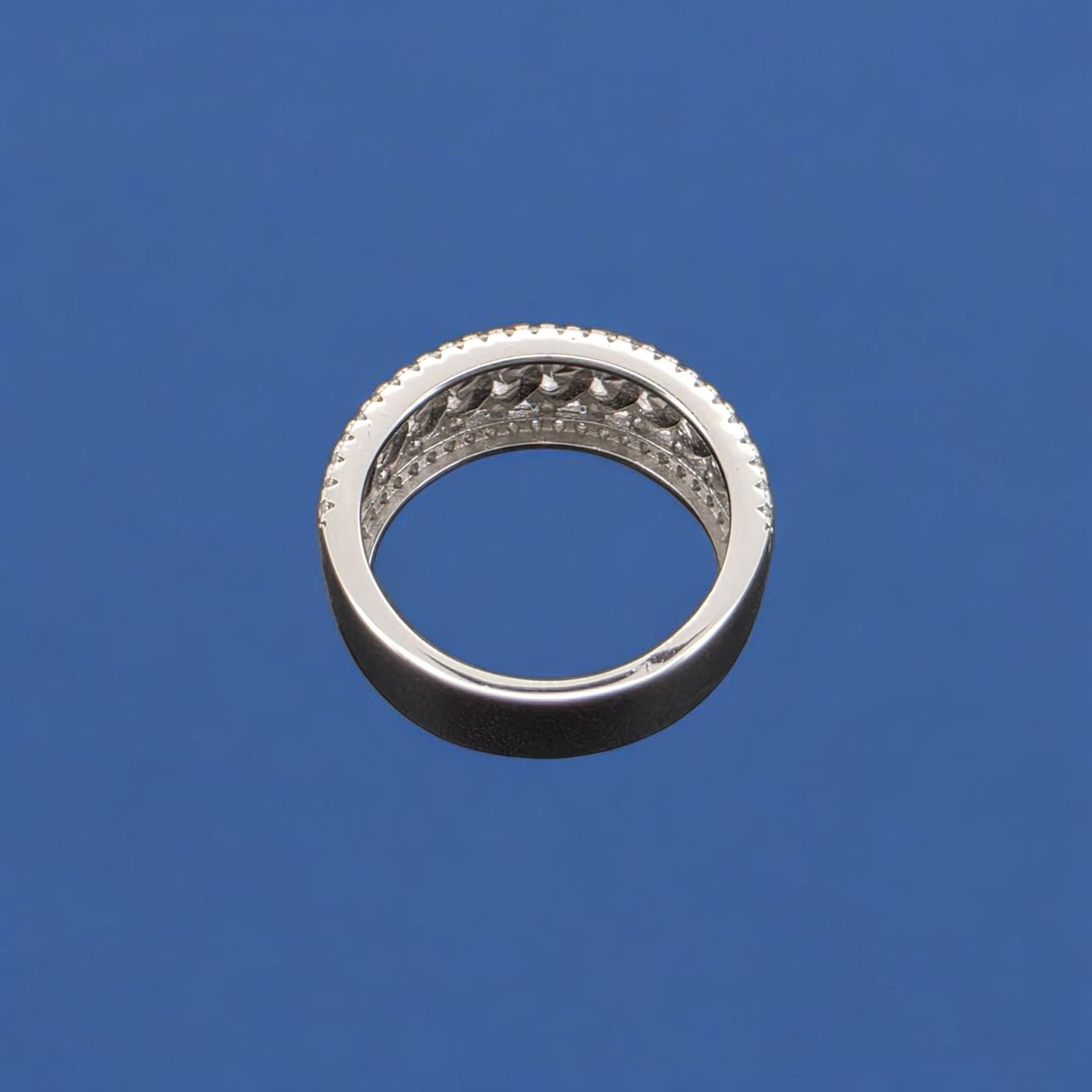 925 Silver Moissanite Cuban Link Band Ring