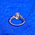 925 Silver Moissanite Round Halo Ring