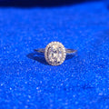 925 Silver Moissanite Round Halo Ring