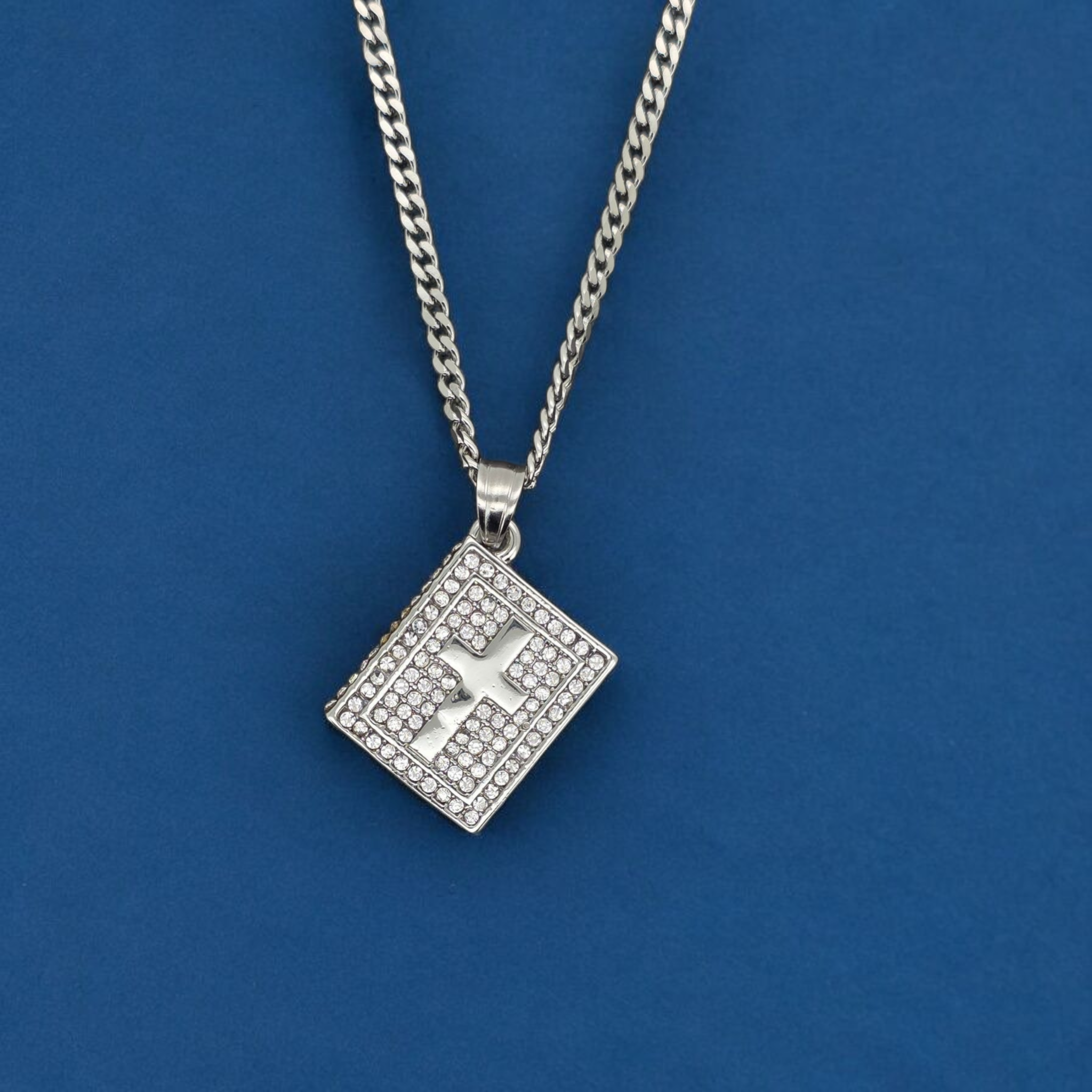 Stainless Steel Cross Pendent and Chain Combo 24"