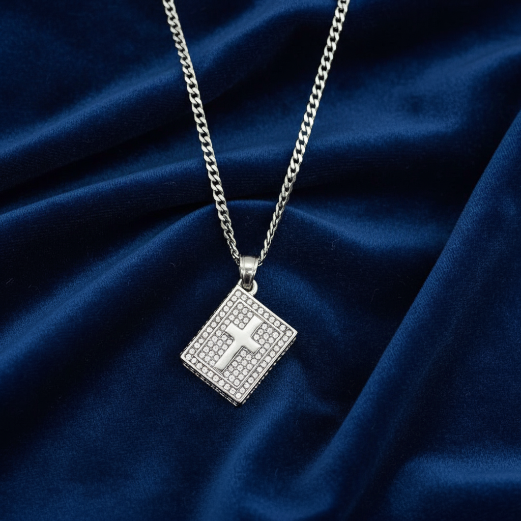 Stainless Steel Cross Pendent and Chain Combo 24" at Flawless Jewelry