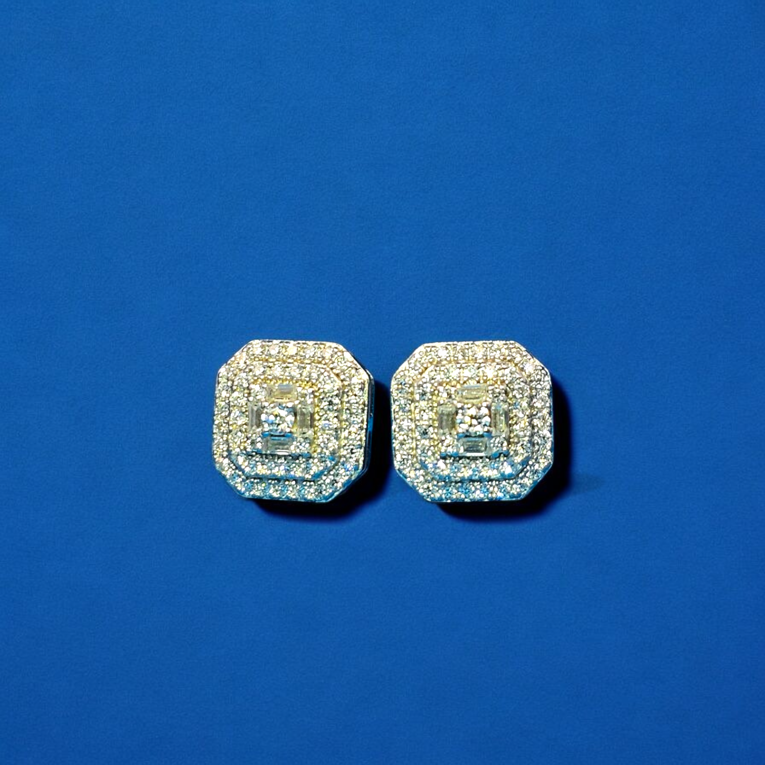 925 Silver Moissanite Square Earring 0.69 CTW