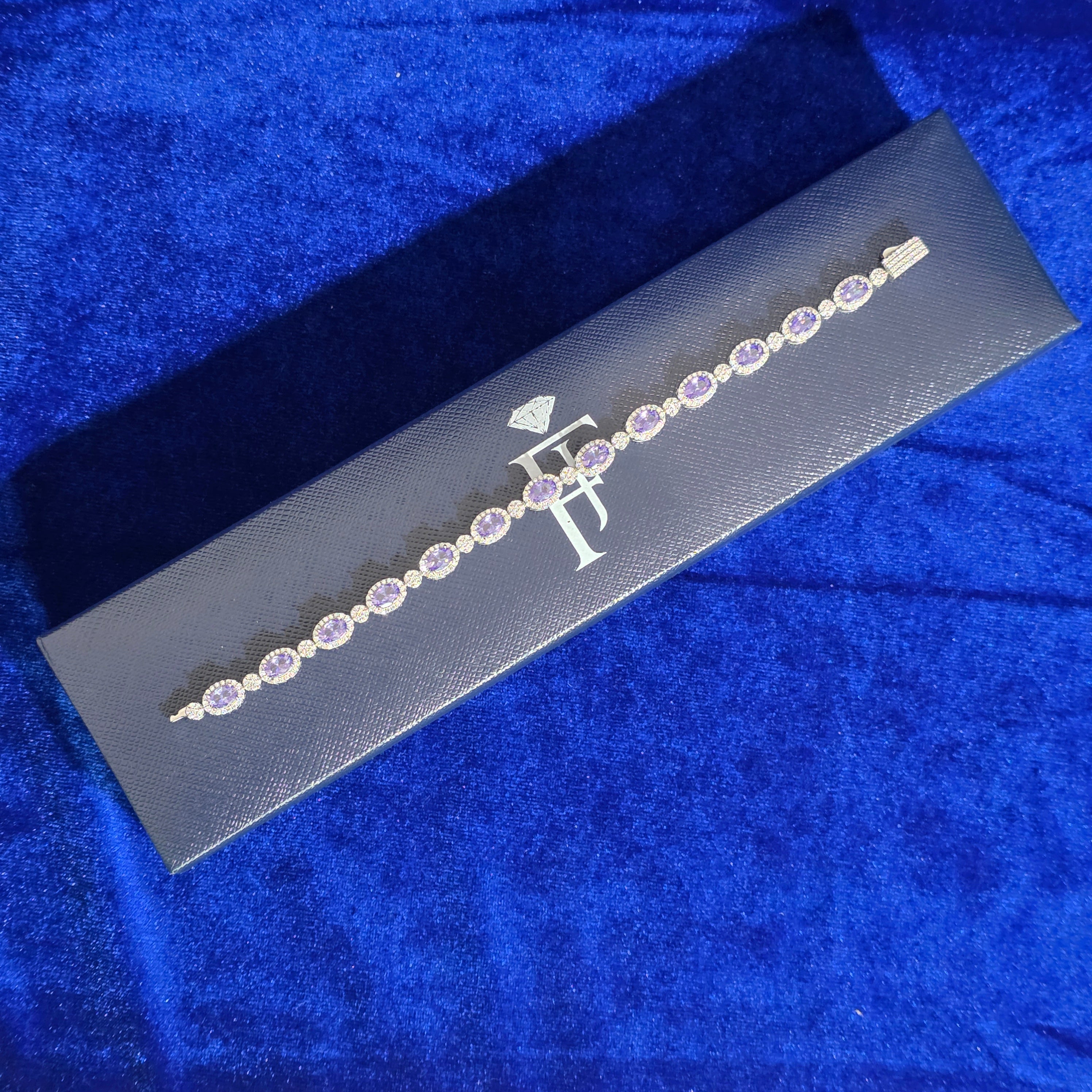 925 Silver Moissanite Colored Bracelet.